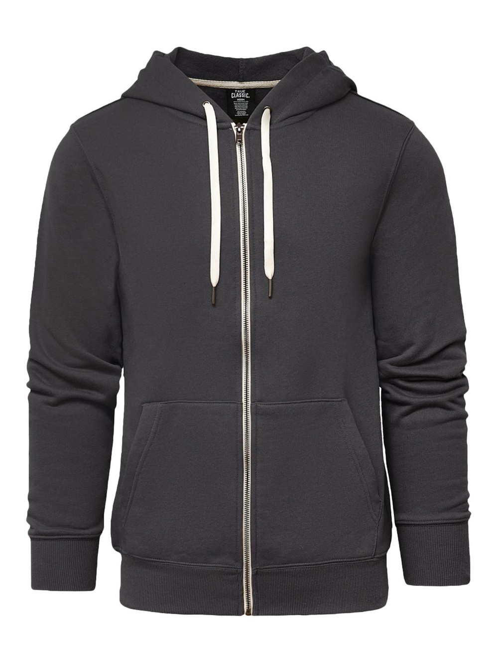 True Classic Fleece Zip Hoodie Carbon Gray Size Medium New